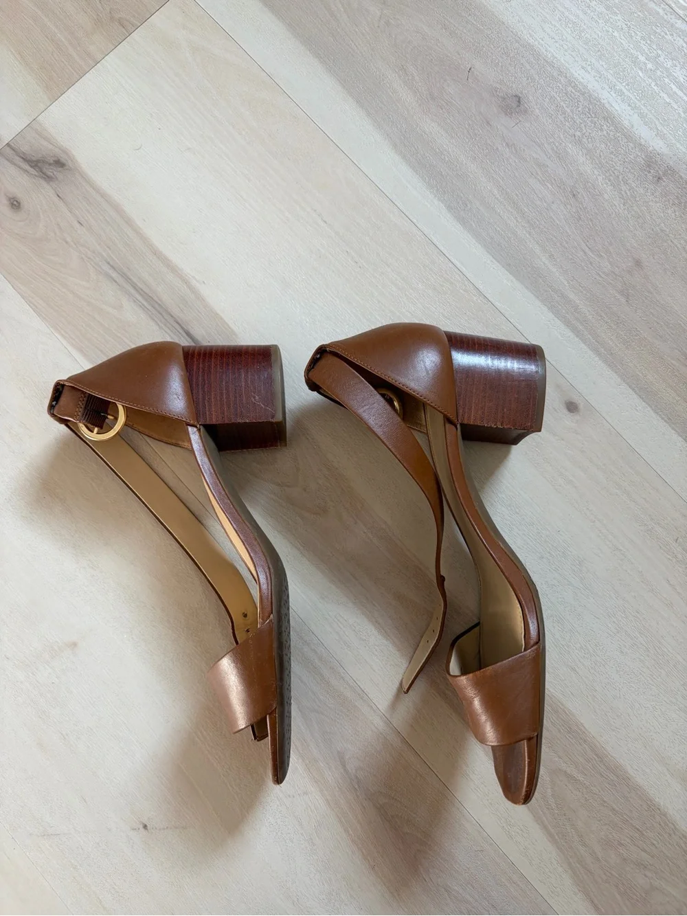 Michael Kors - Women’s Brown Ankle-Strap Leather Sandals - 8.5